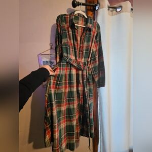 Women Flannel Maxi Dress Size 18